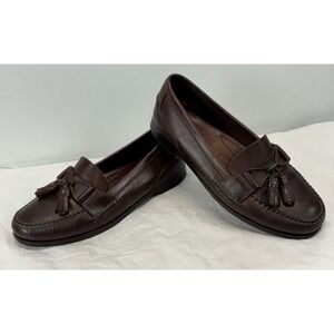 Alan Payne Leather Tassel Loafers Shoes Men's 11 M Brown Slip On